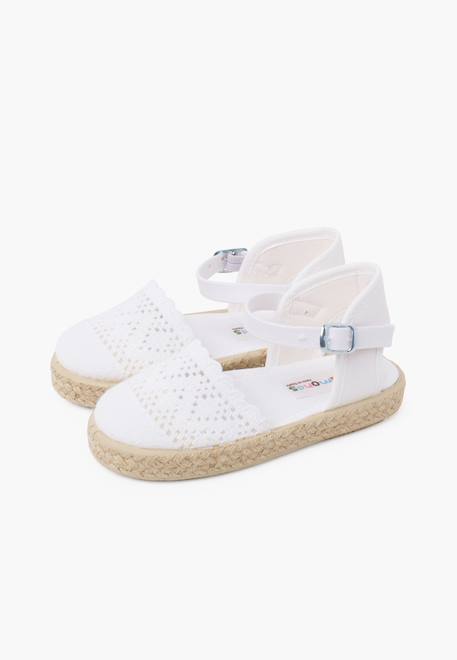 Espadrilles brodées à boucle Blanc+Bleu marine+Écru+Lilas+Rose 4 - vertbaudet enfant 