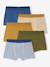Lot 5 Boxers unis et rayés Garçon multicolore 1 - vertbaudet enfant 