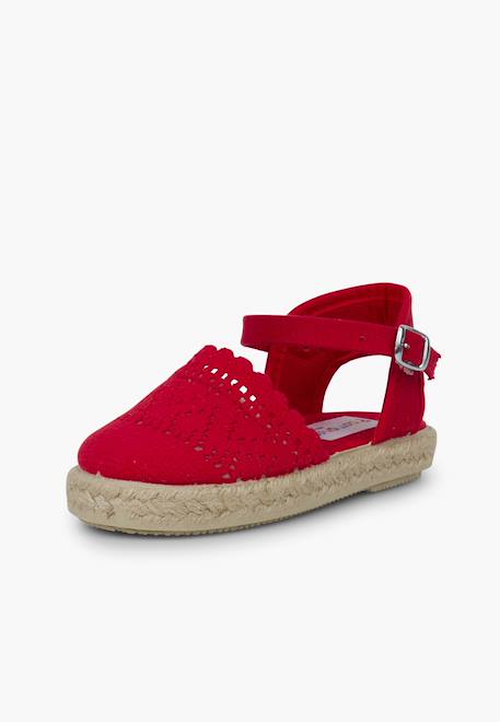 Espadrilles brodées à boucle Blanc+Bleu marine+Écru+Rose+Rouge 26 - vertbaudet enfant 