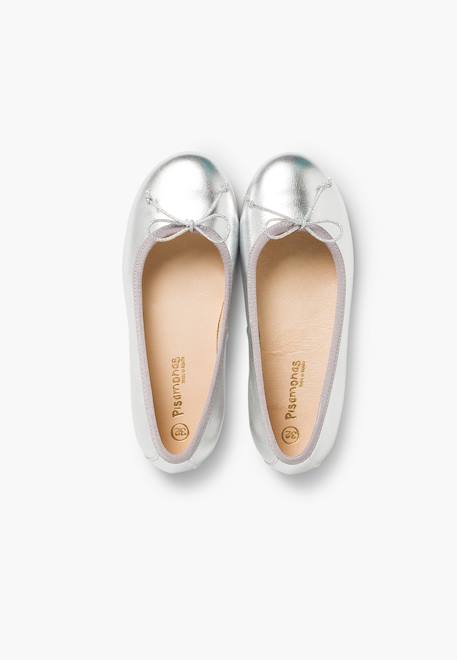 Ballerines de couleurs pour fille  en cuir Argent+Bleu marine+Rouge 5 - vertbaudet enfant 