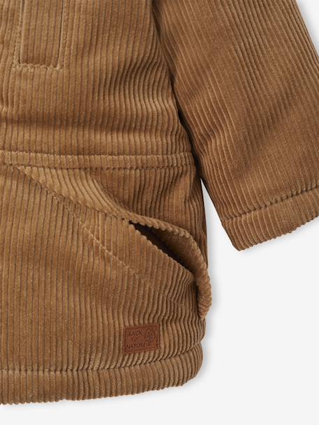 Manteau bébé en velours côtelé avec doublure en fausse fourrure caramel 6 - vertbaudet enfant 