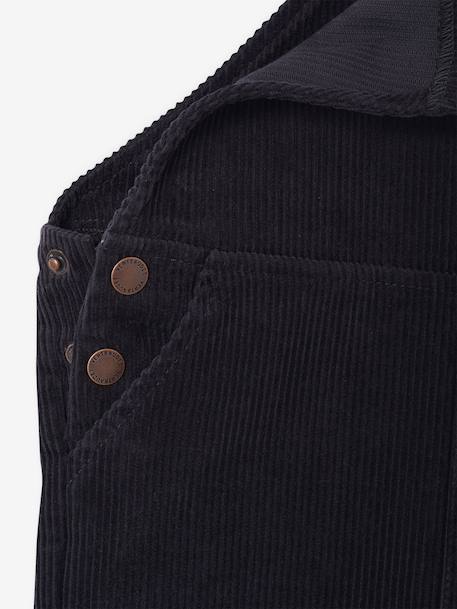 Salopette fille velours bretelles à volants anthracite+vert de gris 4 - vertbaudet enfant 