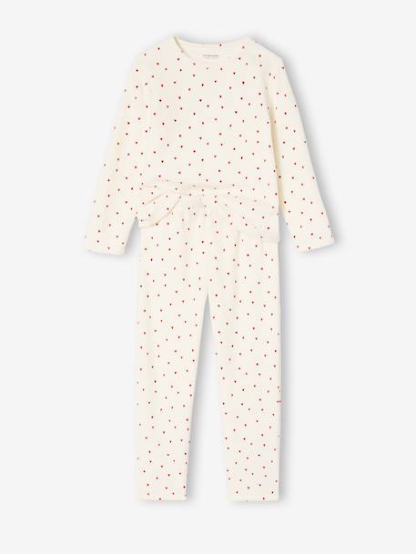 Lot 2 pyjamas fille velours coeurs écru 3 - vertbaudet enfant 