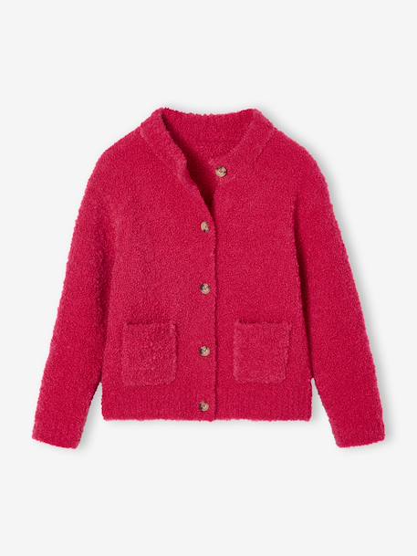 Gilet fille en bouclettes fuchsia 2 - vertbaudet enfant 