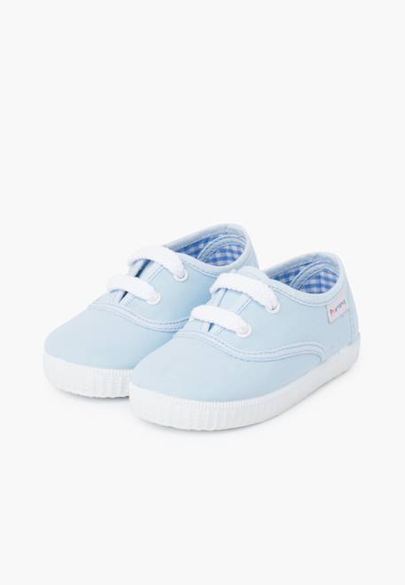 Baskets enfant avec lacets Blanc+Bleu marine+Ciel clair 16 - vertbaudet enfant 