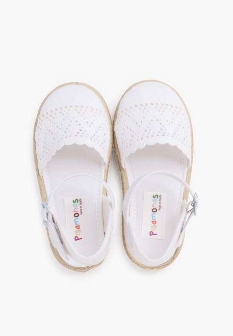 Espadrilles brodées à boucle Blanc+Bleu marine+Écru+Lilas+Rose 5 - vertbaudet enfant 