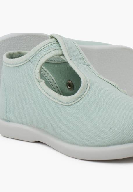 Salomés en toile avec fermeture à boucle Aigue-marine+Bleu marine+Brun+Ciel clair+Écru+Gris+Jaune citron+Rouge 6 - vertbaudet enfant 