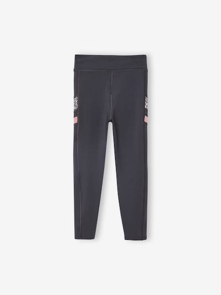 Legging technique sport fille bandes côté anthracite 2 - vertbaudet enfant 