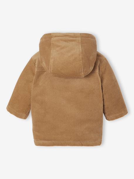 Manteau bébé en velours côtelé avec doublure en fausse fourrure caramel 4 - vertbaudet enfant 