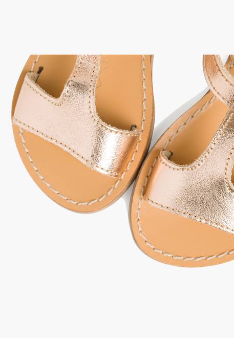 Sandales cuir lisse métallisées Argent+Bronze+Plomb 12 - vertbaudet enfant 