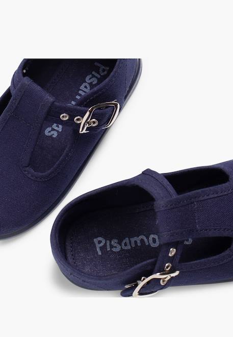 Salomés en toile avec fermeture à boucle Aigue-marine+Bleu marine+Brun+Ciel clair+Écru+Gris+Jaune citron+Rouge 12 - vertbaudet enfant 