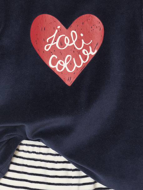 Lot 2 pyjamas fille velours coeurs écru 8 - vertbaudet enfant 