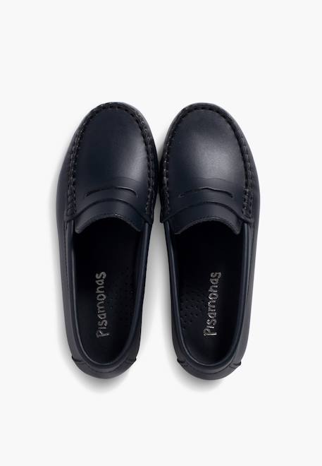 Mocassins en cuir Bleu marine+Marron 5 - vertbaudet enfant 