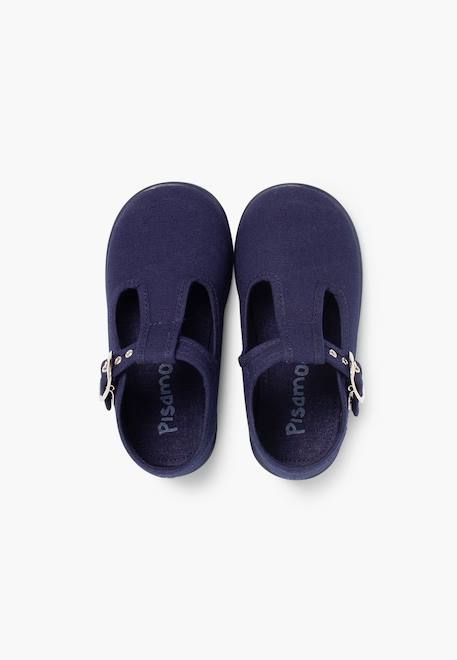 Salomés en toile avec fermeture à boucle Aigue-marine+Bleu marine+Brun+Ciel clair+Écru+Gris+Jaune citron+Rouge 11 - vertbaudet enfant 