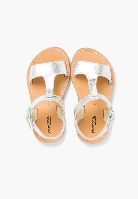 Sandales cuir lisse métallisées Argent+Bronze+Plomb 5 - vertbaudet enfant 