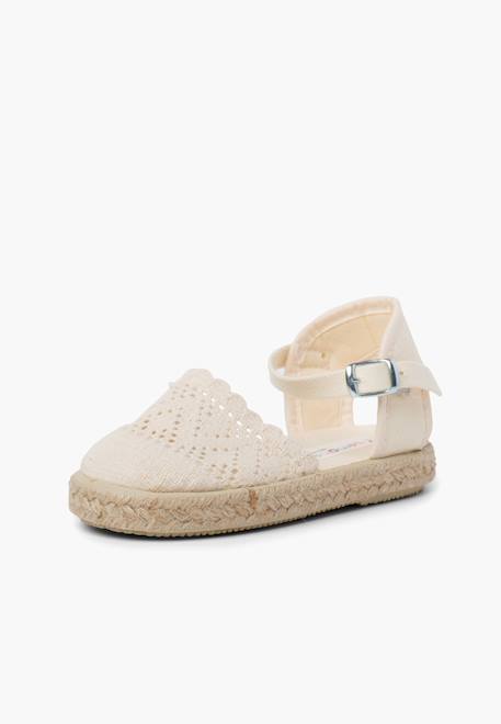 Espadrilles brodées à boucle Blanc+Bleu marine+Écru+Lilas+Rose 14 - vertbaudet enfant 