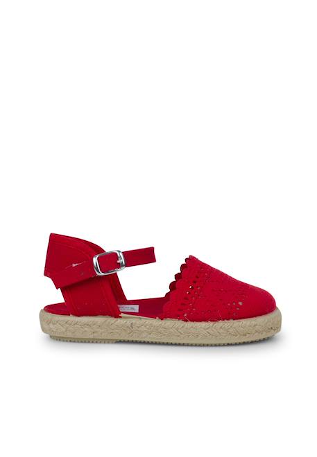 Espadrilles brodées à boucle Blanc+Bleu marine+Écru+Rose+Rouge 25 - vertbaudet enfant 