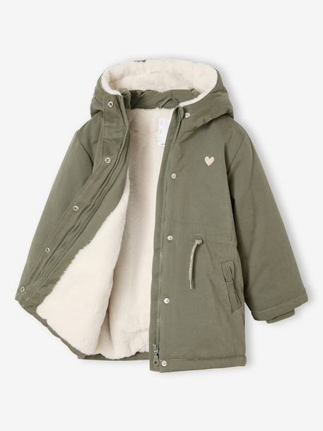 Parka fille à capuche romantique marine+vert 12 - vertbaudet enfant 