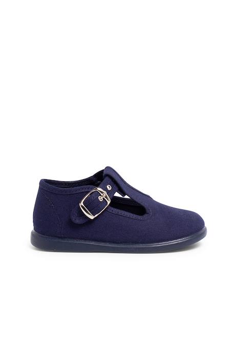 Salomés en toile avec fermeture à boucle Aigue-marine+Bleu marine+Brun+Ciel clair+Écru+Gris+Jaune citron+Rouge 7 - vertbaudet enfant 