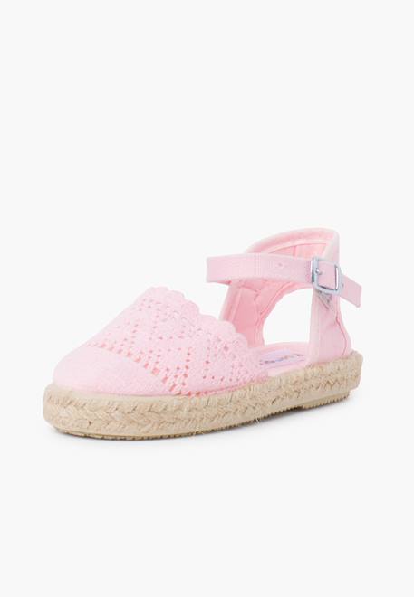 Espadrilles brodées à boucle Blanc+Bleu marine+Écru+Lilas+Rose 26 - vertbaudet enfant 