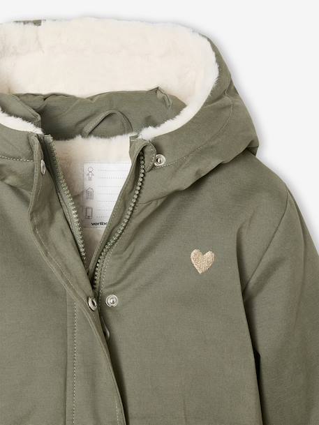 Parka fille à capuche romantique marine+vert 14 - vertbaudet enfant 