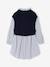 Robe-chemise fille effet 2 en 1 écru+gris chiné+marine 12 - vertbaudet enfant 
