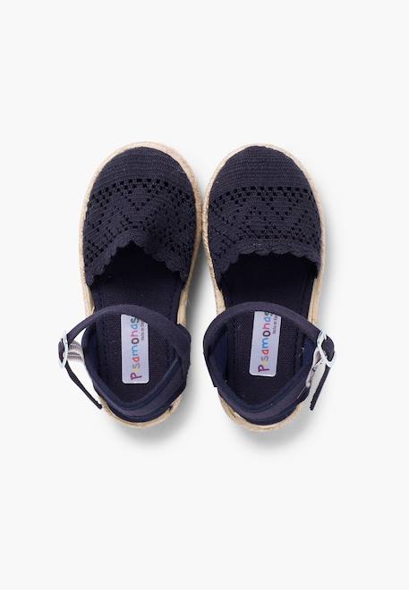 Espadrilles brodées à boucle Blanc+Bleu marine+Écru+Lilas+Rose 11 - vertbaudet enfant 