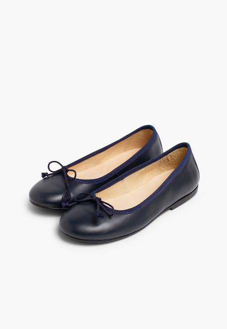 Ballerines de couleurs pour fille  en cuir Argent+Bleu marine+Rouge 10 - vertbaudet enfant 