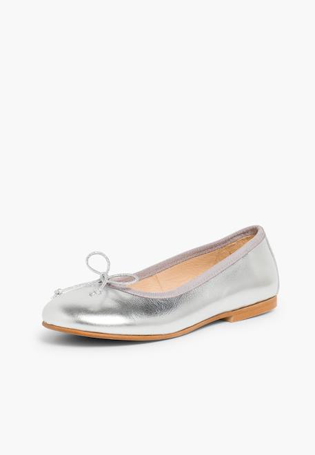 Ballerines de couleurs pour fille  en cuir Argent+Bleu marine+Rouge 2 - vertbaudet enfant 