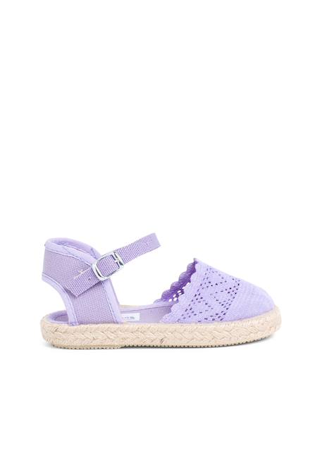 Espadrilles brodées à boucle Blanc+Bleu marine+Écru+Lilas+Rose 19 - vertbaudet enfant 