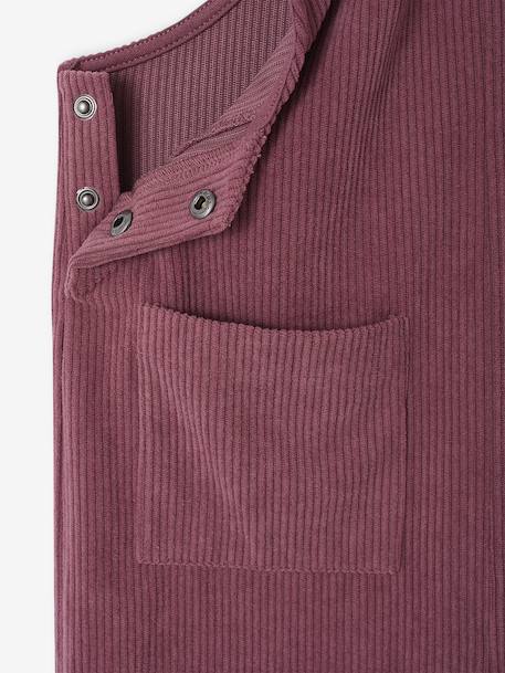 Salopette fille large velours effet molleton mauve+vert sapin 6 - vertbaudet enfant 