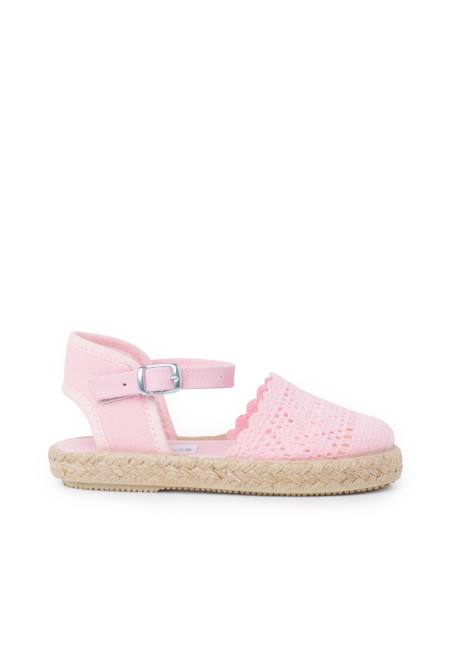 Espadrilles brodées à boucle Blanc+Bleu marine+Écru+Lilas+Rose 25 - vertbaudet enfant 