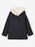 Manteau fille à capuche drap de laine anthracite+beige chiné 5 - vertbaudet enfant 