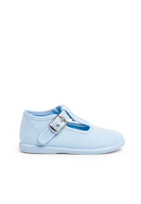Salomés en toile avec fermeture à boucle Aigue-marine+Bleu marine+Brun+Ciel clair+Écru+Gris+Jaune citron+Rouge 18 - vertbaudet enfant 