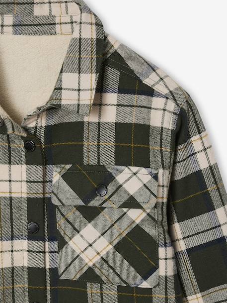 Chemise flanelle carreaux GA doublée Sherpa carreaux vert 6 - vertbaudet enfant 