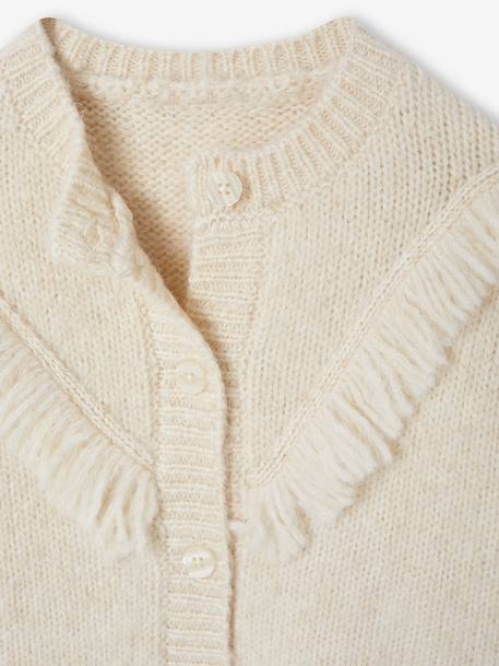 Gilet fille à franges écru 3 - vertbaudet enfant 