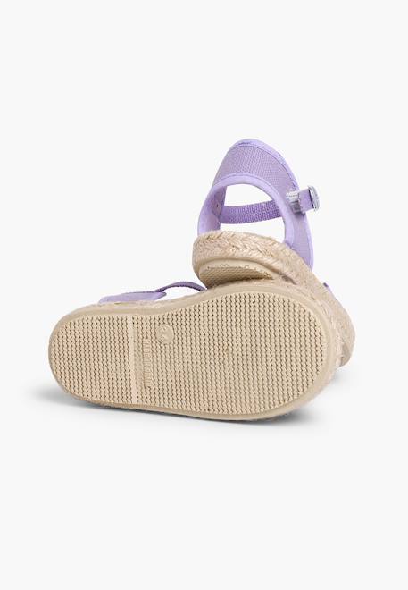 Espadrilles brodées à boucle Blanc+Bleu marine+Écru+Lilas+Rose 21 - vertbaudet enfant 