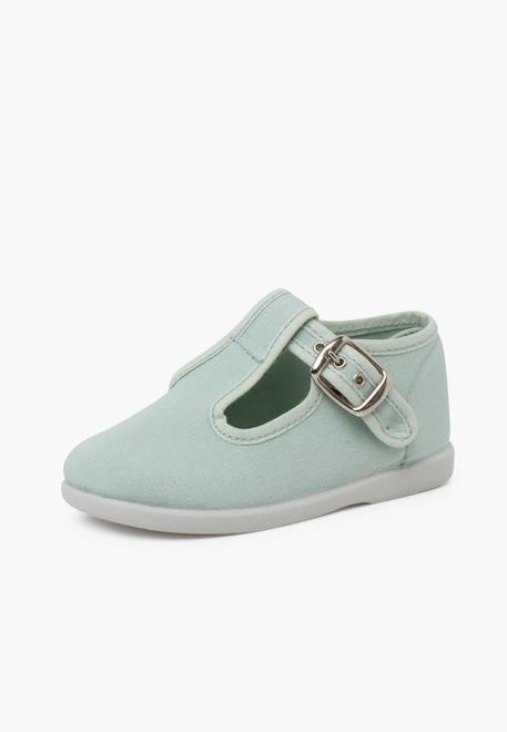 Salomés en toile avec fermeture à boucle Aigue-marine+Bleu marine+Brun+Ciel clair+Écru+Gris+Jaune citron+Rouge 2 - vertbaudet enfant 