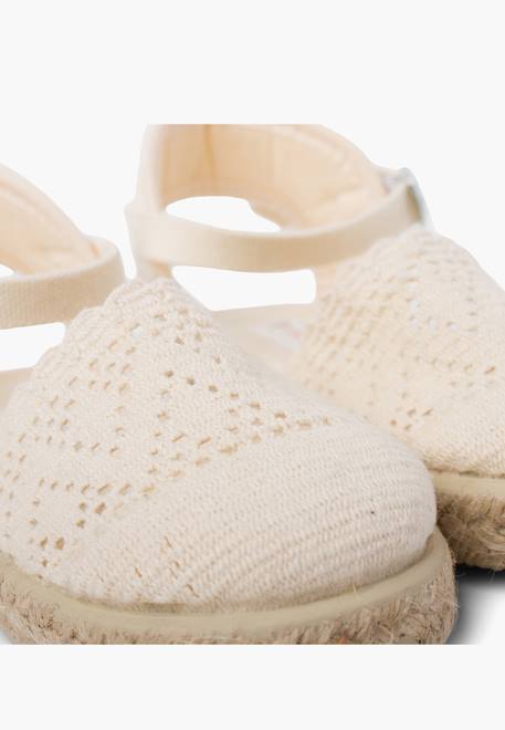 Espadrilles brodées à boucle Blanc+Bleu marine+Écru+Lilas+Rose 18 - vertbaudet enfant 