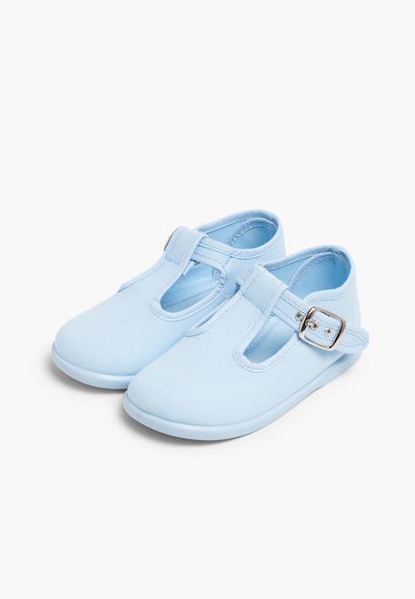 Salomés en toile avec fermeture à boucle Aigue-marine+Bleu marine+Brun+Ciel clair+Écru+Gris+Jaune citron+Rouge 21 - vertbaudet enfant 
