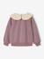 Sweat fille col claudine broderie anglaise écru+gris chiné+mauve+rose pâle+rouge 9 - vertbaudet enfant 