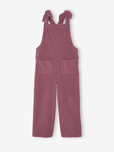 Salopette fille large velours effet molleton mauve+vert sapin 3 - vertbaudet enfant 
