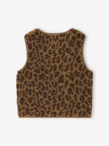Gilet sans manches fille en sherpa écru+marron 8 - vertbaudet enfant 