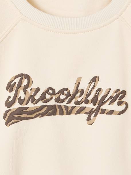 Sweat fille motif Brooklyn zébré écru 5 - vertbaudet enfant 