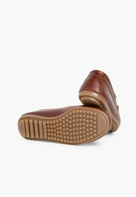 Mocassins en cuir Bleu marine+Marron 9 - vertbaudet enfant 
