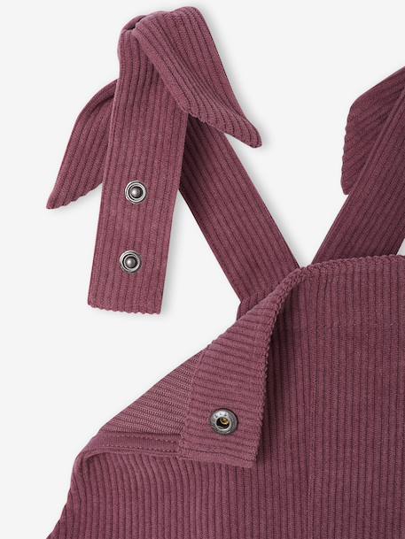 Salopette fille large velours effet molleton mauve+vert sapin 5 - vertbaudet enfant 