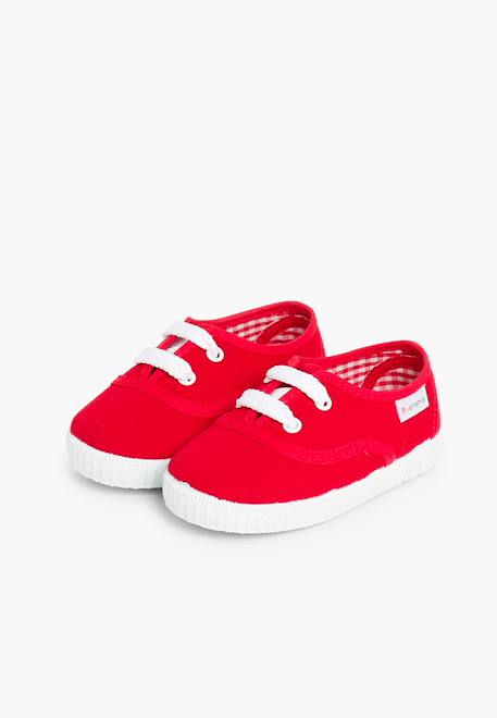 Baskets enfant avec lacets Blanc+Bleu marine+Gris+Rouge 22 - vertbaudet enfant 