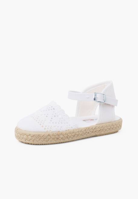 Espadrilles brodées à boucle Blanc+Bleu marine+Écru+Lilas+Rose 2 - vertbaudet enfant 