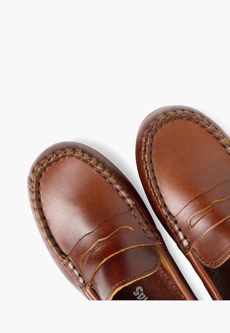 Mocassins en cuir Bleu marine+Marron 12 - vertbaudet enfant 