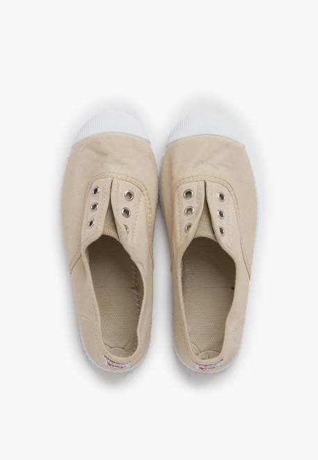Tennis en toile avec bout caoutchouc sans lacets Avoine+Pêche 5 - vertbaudet enfant 